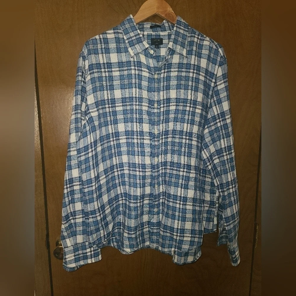 J. CREW slim fit 100% linen button down sz XL